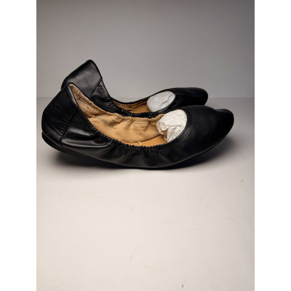 Time and Tru Women's Black Scrunch Ballet Flats Memory Foam Size 9.5